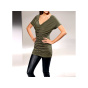 Designer-Shirt m. Raffungen, oliv