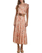Floral Crinkle Georgette Tiered Skirt