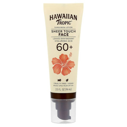 Hawaiian Tropic, Sheer Touch, солнцезащитный лосьон для лица, SPF 60+, 74 мл (2,5 жидк. унции)