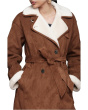 Faux Shearling Belted Coat