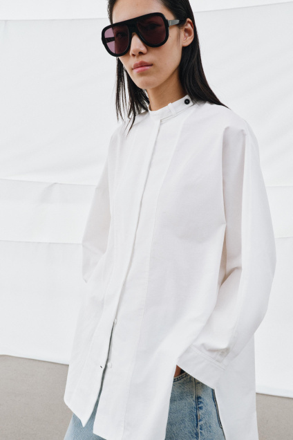 Zara НЕГАБАРИТНАЯ ПОПЛИНОВАЯ РУБАШКА ZW COLLECTION 517734990-251-2