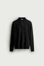 Zara ТРИКОТАЖНОЕ ПОЛО ИЗ СМЕСОВОЙ ШЕРСТИ черного ЦВЕТА С РЕГУЛЯРНОЙ ПОСАДКОЙ