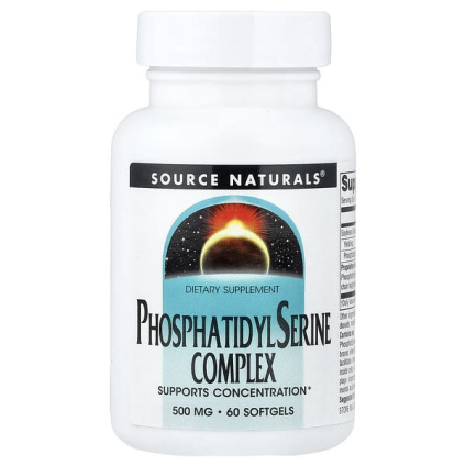 Source Naturals, комплекс с фосфатидилсерином, 500 мг, 60 капсул