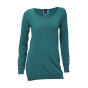 Pullover m. Chiffon, petrol