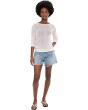 Cedar Linen Stripe Bateau Neck Sweater