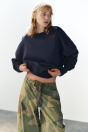 Zara ОСНОВА-ТОЛСТОВКА темно-синего цвета