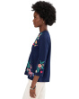 3/4 Sleeve Trapunto V-Neck Tee - Ziviana