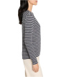 Petite Texture Stripe Button Shoulder Top