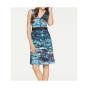 Designer-Druckkleid, aqua