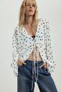 Zara ТОП ИЗ ХЛОПЧАТОБУМАЖНОЙ ТКАНИ С РУКАВАМИ-ВОЗДУШНЫМИ ШАРИКАМИ белого цвета. / Черные
