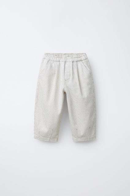 Zara МЕШКОВАТЫЕ БРЮКИ В ПОЛОСКУ 508032874-712-18