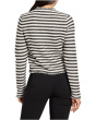 Petite Striped Fringe Mix Femme Knit Jacket