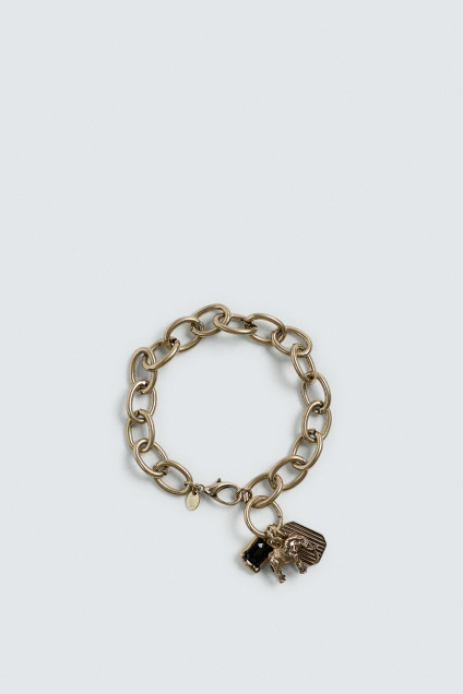 Zara МЕТАЛЛИЧЕСКИЙ БРАСЛЕТ С ПОДВЕСКАМИ 517480349-302-3
