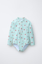 Zara Клубничный купальник В полоску (1-6 лет) 497995548-500-12