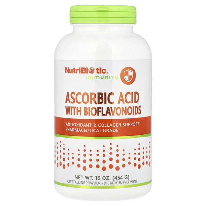 NutriBiotic, Immunity, аскорбиновая кислота с биофлавоноидами, кристаллический порошок, 454 г (16 унций)