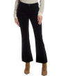Kelsey Corduroy High-Rise Fab Ab Ankle Flare With Raw Hem in Black