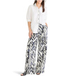 Petite 31" Indigo Crosshatch Linen Wide Leg Pants