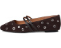 The Greta Double-Strap Ballet Flat in Eyelet-Embellished Leather