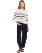 Coral Striped Pullover