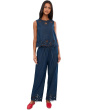 Denim Embroidered Shell Top