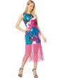 Pleated Front Fringe Dress