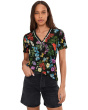 Johnny Was Женская футболка The Janie Favorite от Henley с коротким рукавом- Кэлен