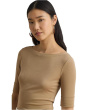 Petite Stretch Cotton Boatneck Tee