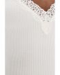 Lace-Trim Ribbed V-Neck Tank